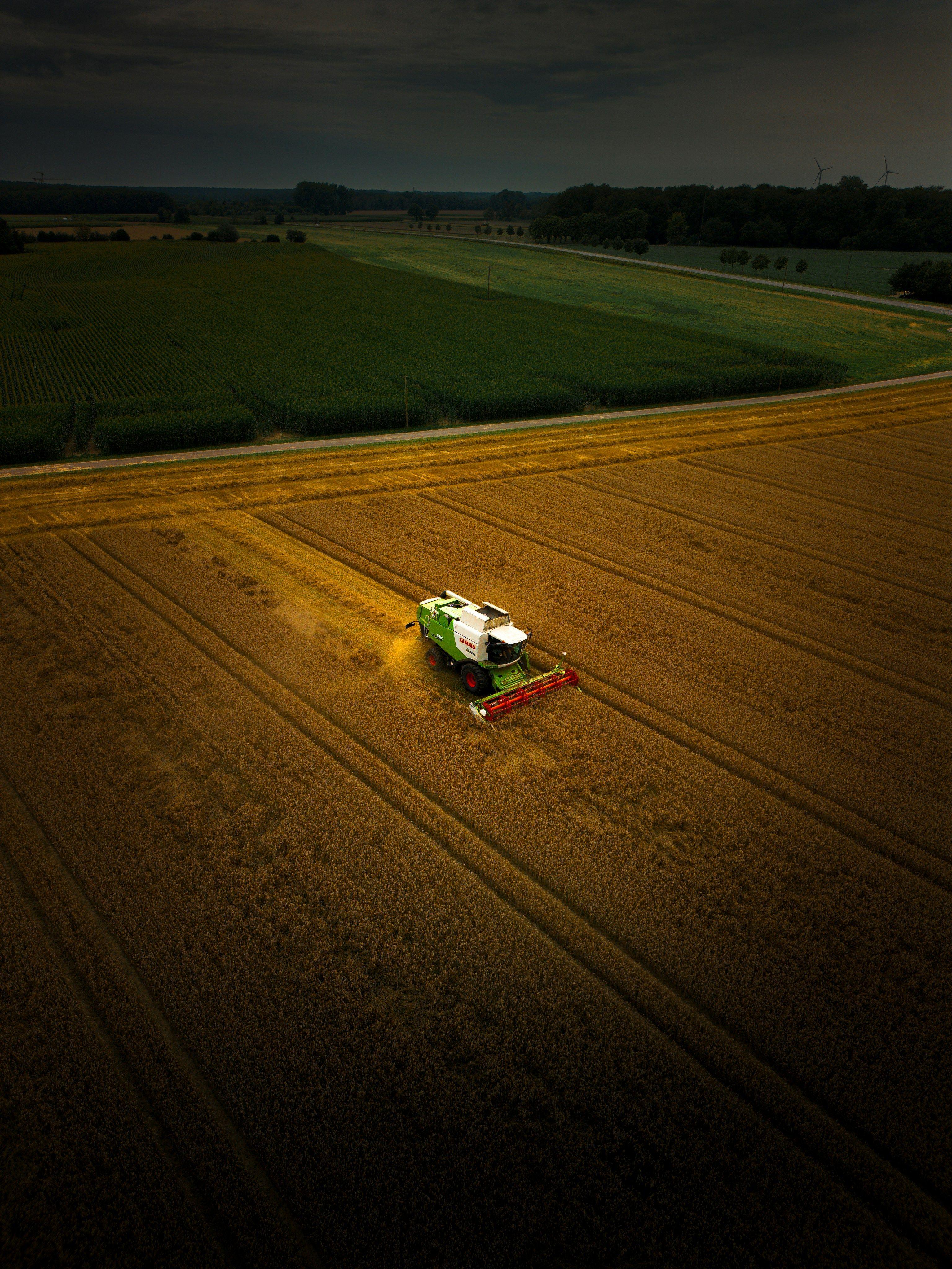 Tractor in field